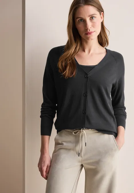 V-hals vest Black