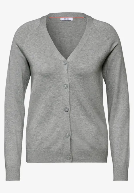 V-Neck Cardigan mineral grey melange V-Neck Cardigan mineral grey melange