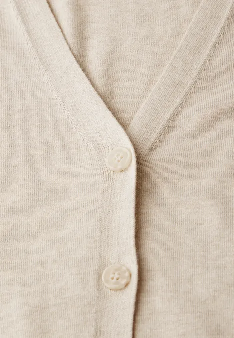 V-Neck Cardigan desert beige melange