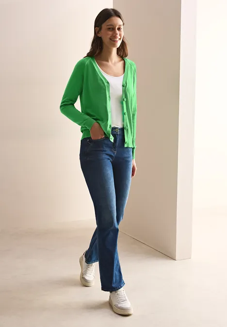 V-Neck Cardigan iced green