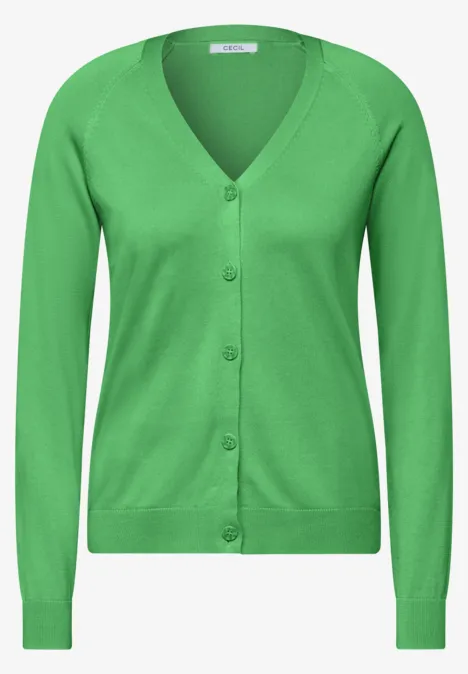V-Neck Cardigan iced green