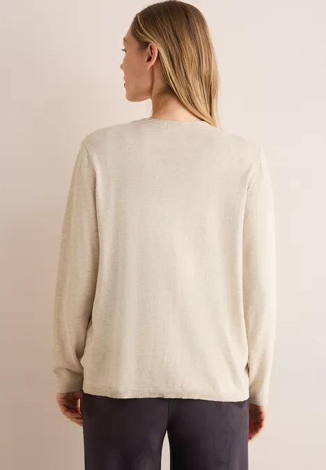 Offener Basic Cardigan desert beige melange