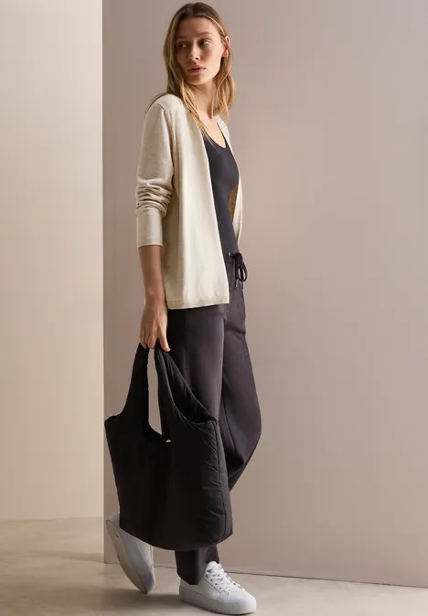 Offener Basic Cardigan desert beige melange