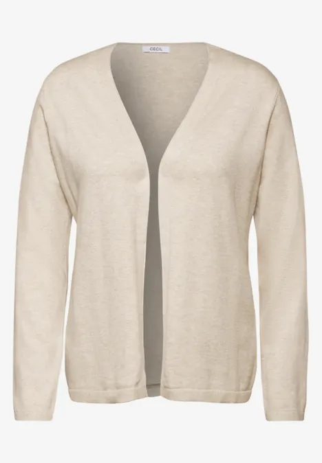 Offener Basic Cardigan desert beige melange