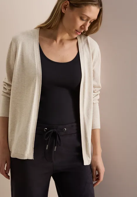 Offener Basic Cardigan desert beige melange