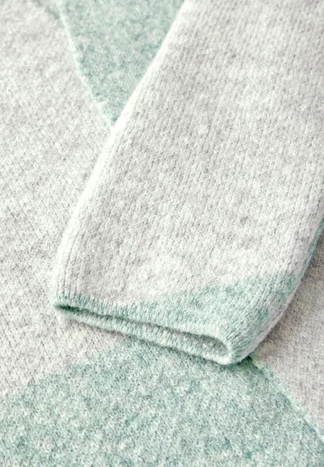 Gemusterte Strickjacke glaced green melange Gemusterte Strickjacke glaced green melange