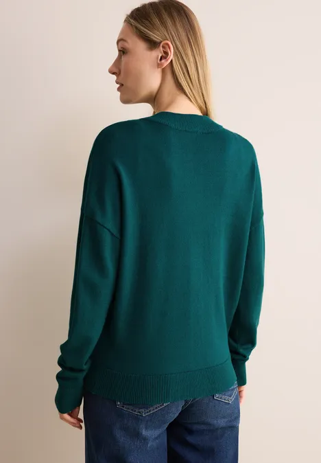 College Cardigan petrol green