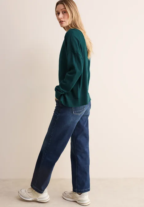 College Cardigan petrol green