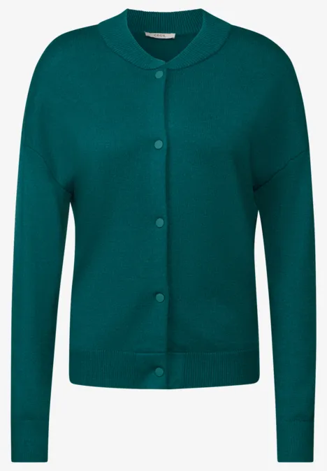College Cardigan petrol green