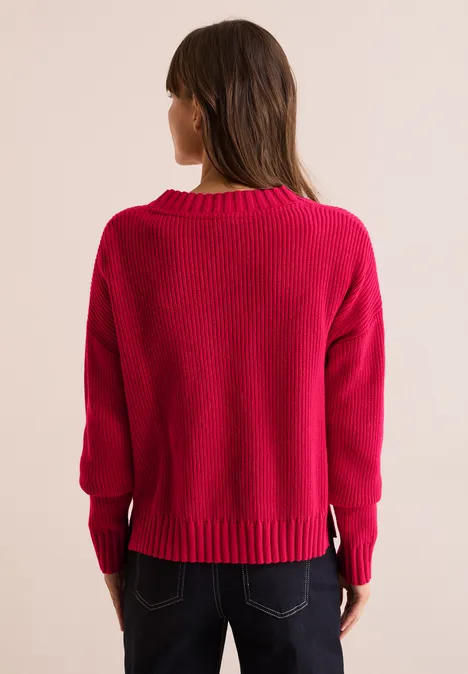 Cardigan mit Struktur granita red