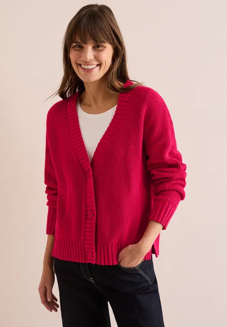 Cardigan mit Struktur granita red