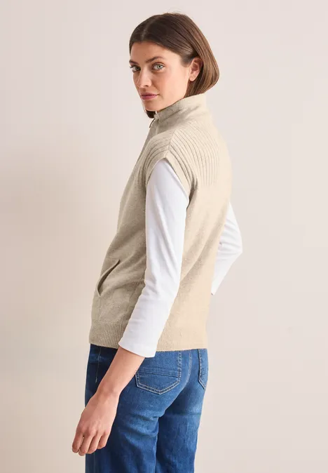 Strukturmix Weste desert beige melange