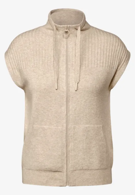 Strukturmix Weste desert beige melange