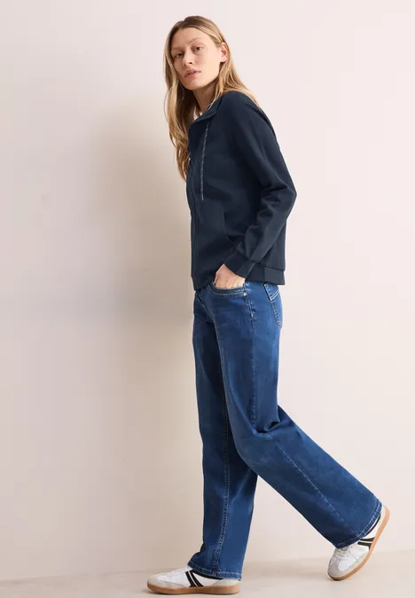 Sweatjack met textuur universal blue Sweatjack met textuur universal blue