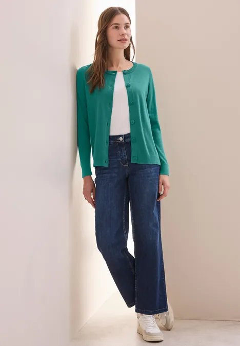 Cardigan mit Knopfleiste sea green