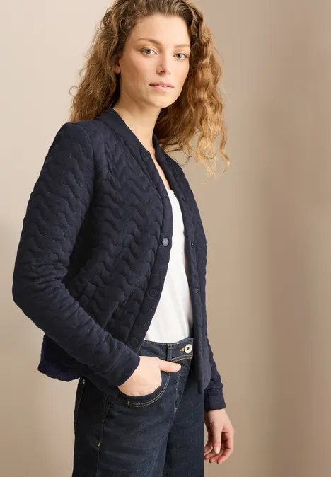 Sweatjacke mit 3D Struktur universal blue
