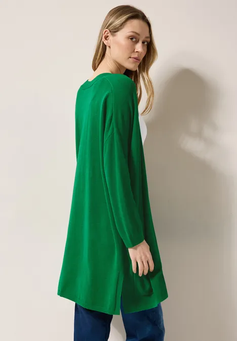 Offener Feinstrick Cardigan garden green