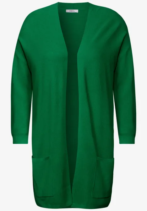 Offener Feinstrick Cardigan garden green