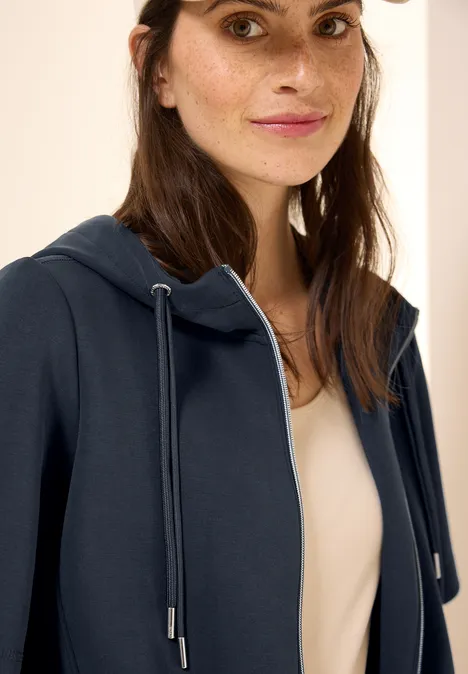 Kurzarm Sweatjacke universal blue