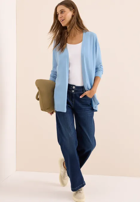 Offene Strickjacke whisper blue melange