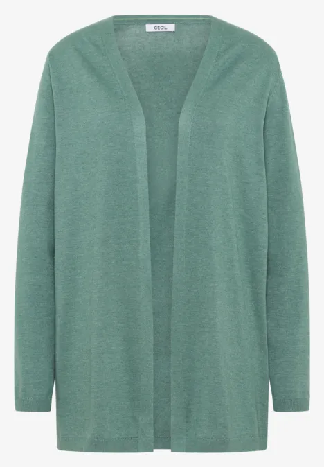 Veste en tricot ouverte jewel green melange