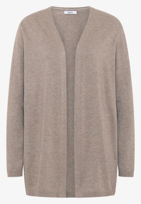 Offene Strickjacke toffee cream melange