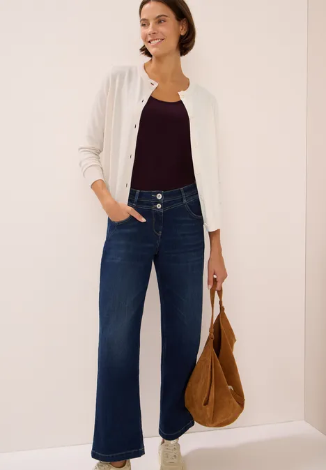 Vest met knoopsluiting oat milk beige melange