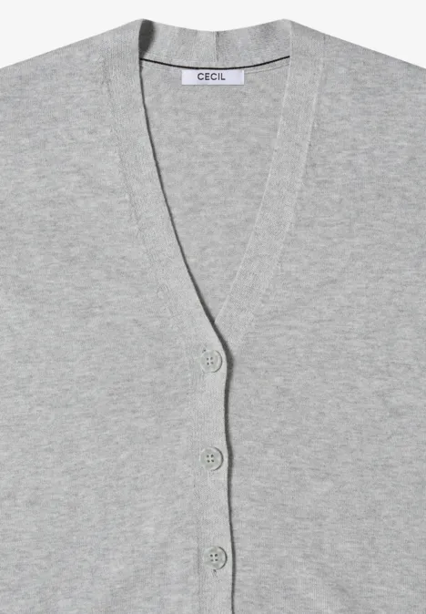 V-Neck Cardigan chalk grey melange