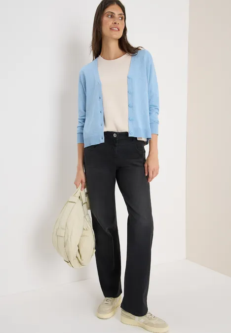 V-Neck Cardigan whisper blue melange