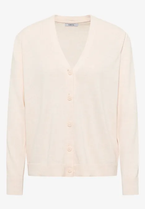 V-Neck Cardigan oat milk beige melange