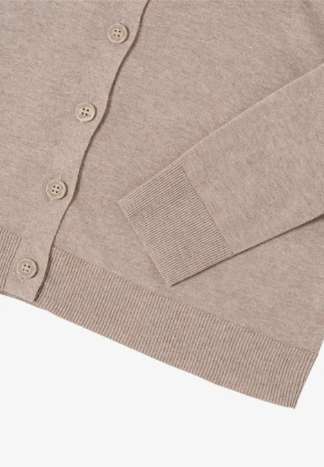 V-Neck Cardigan toffee cream melange