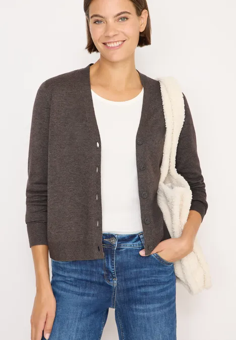 V-Neck Cardigan mushroom taupe melange