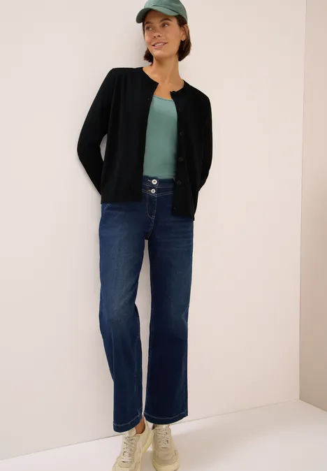 Strickjacke mit Knopfleiste Black Strickjacke mit Knopfleiste Black