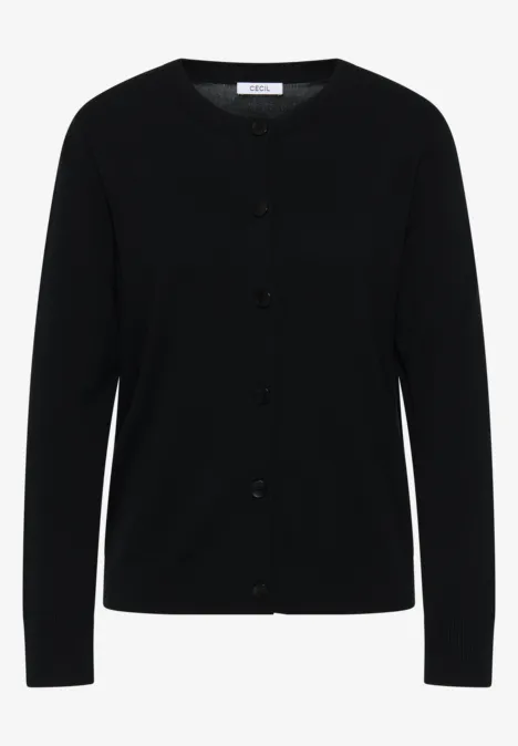 Strickjacke mit Knopfleiste Black