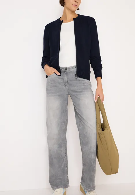 Cosy Cardigan mit Zipper urban dark blue