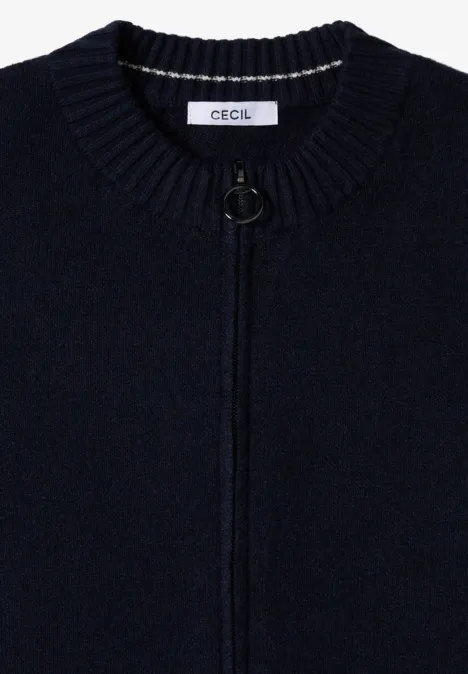 Cosy Cardigan mit Zipper urban dark blue