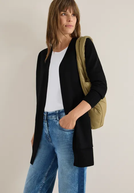Cardigan cosy ouvert Black