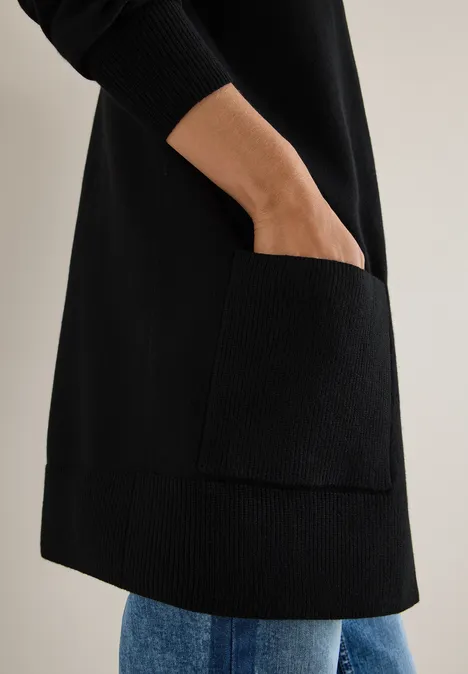 Cardigan cosy ouvert Black