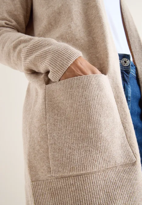 Offener Cosy Cardigan taupe melange