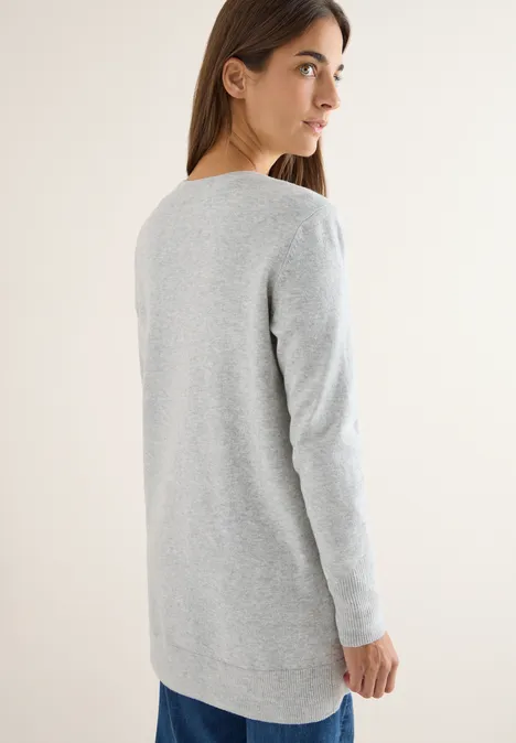 Offener Cosy Cardigan chalk grey melange