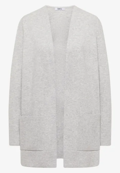 Offener Cosy Cardigan chalk grey melange
