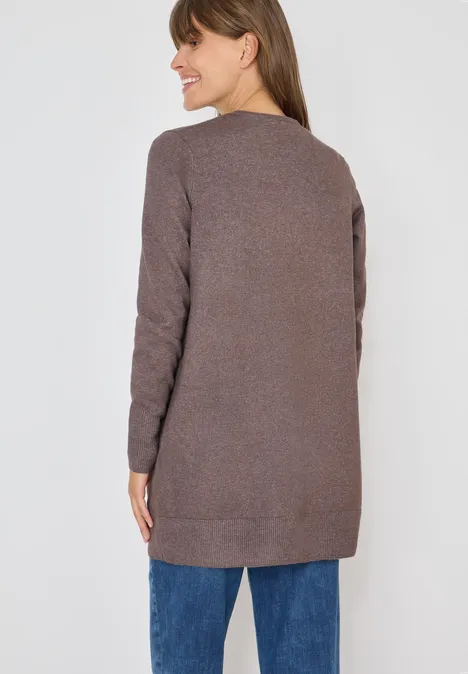 Cardigan cosy ouvert mushroom taupe melange