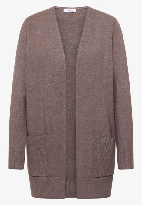 Cardigan cosy ouvert mushroom taupe melange