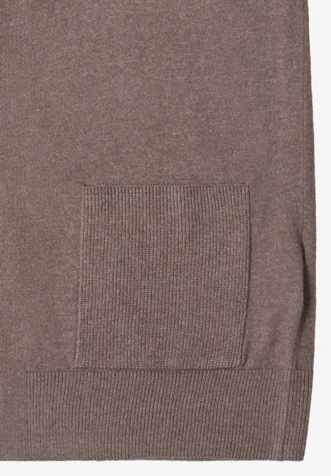 Cardigan cosy ouvert mushroom taupe melange