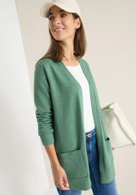 Offener Cosy Cardigan highland green melange