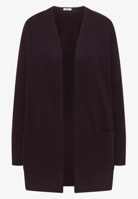 Offener Cosy Cardigan eggplant red melange