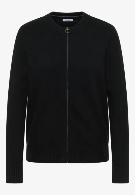 Cardigan mit Zipper Black