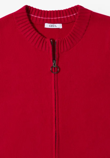 Cardigan mit Zipper beaujolais red