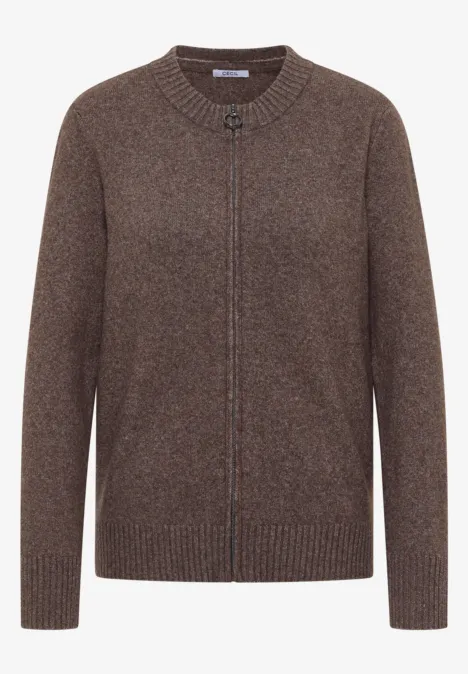 Cardigan mit Zipper mushroom taupe melange