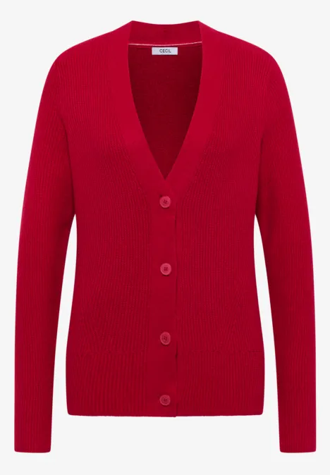 Cardigan mit Strukturdetail beaujolais red